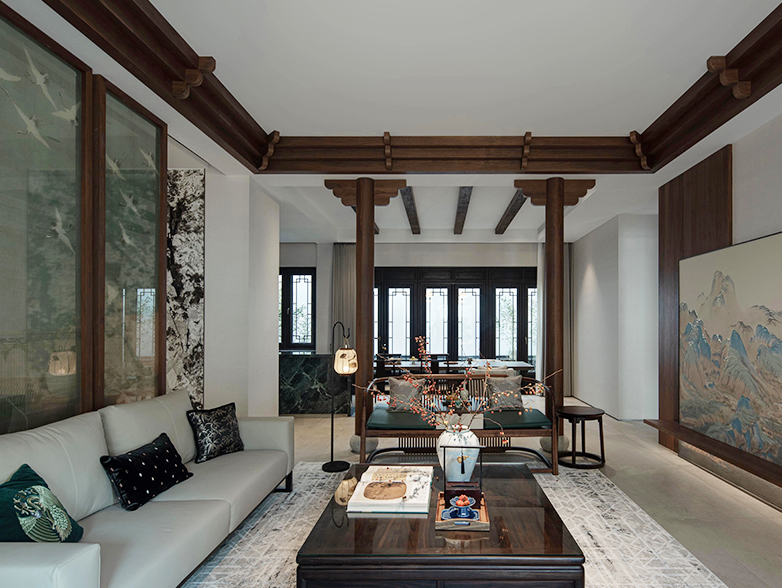 桃花源｜800m2新中式別墅裝修，藏在蘇式宅邸里的四季詩(shī)意