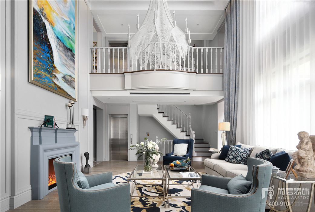 法兰西世家500平现代美式风格别墅装修案例实景图
