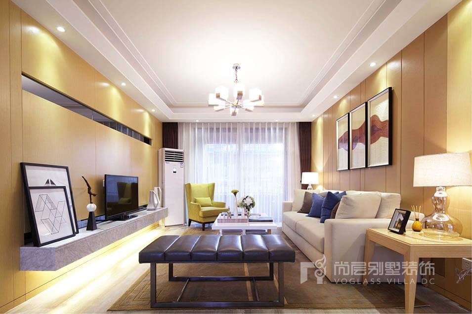中海105平米样板房装修效果图_繁华都市的舒适回归