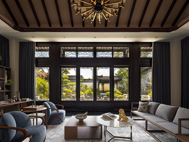 云棲玫瑰園,新中式風(fēng)格,現(xiàn)代中式,中式風(fēng)格,別墅裝修,別墅設(shè)計,尚層別墅裝修