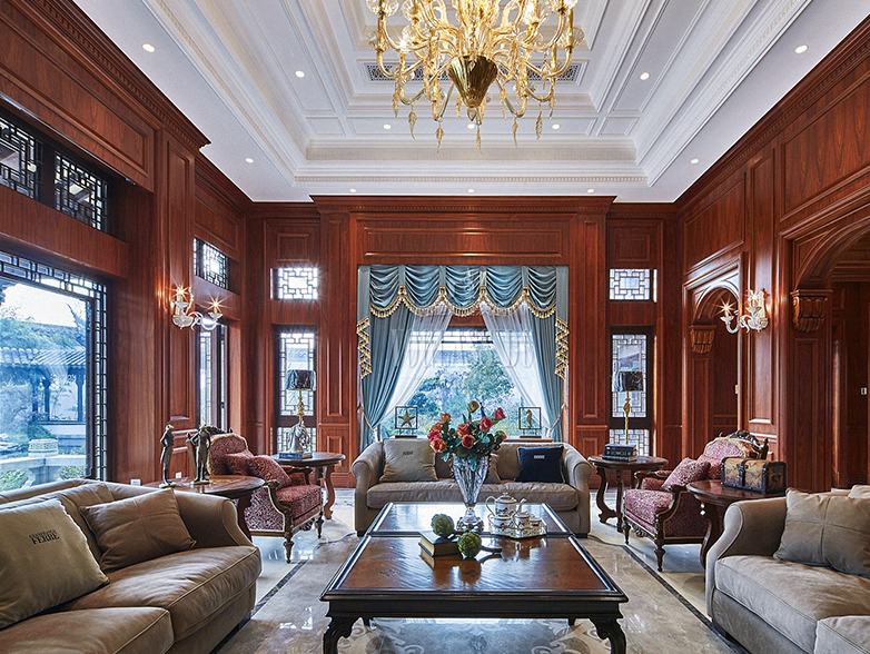 桃花源西锦园,美式风格,别墅装修,别墅装饰,别墅设计,别墅豪宅