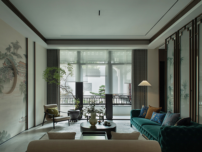 綠城桃花源,新中式風格,現(xiàn)代中式,中式風格,別墅裝修,別墅設計,尚層別墅裝修