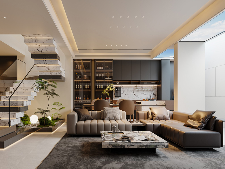 湖光玖里,简约轻奢,轻奢风格,别墅装修,别墅装饰,别墅设计,尚层别墅装修